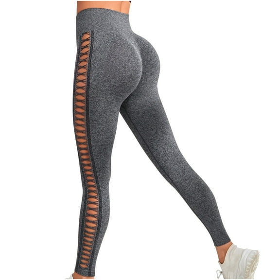 YanHoo Cut Out Leggings for Women High Waisted Butt Lift Workout Leggings Stretchy Tummy Control Athletic Yoga Pants Ladies Leggings Sale