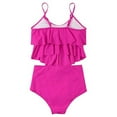 thumbnail image 2 of Gibobby Conjunto de Bañador Sexy de tirantes con volantes para mujer(Rosa caliente,XL), 2 of 5