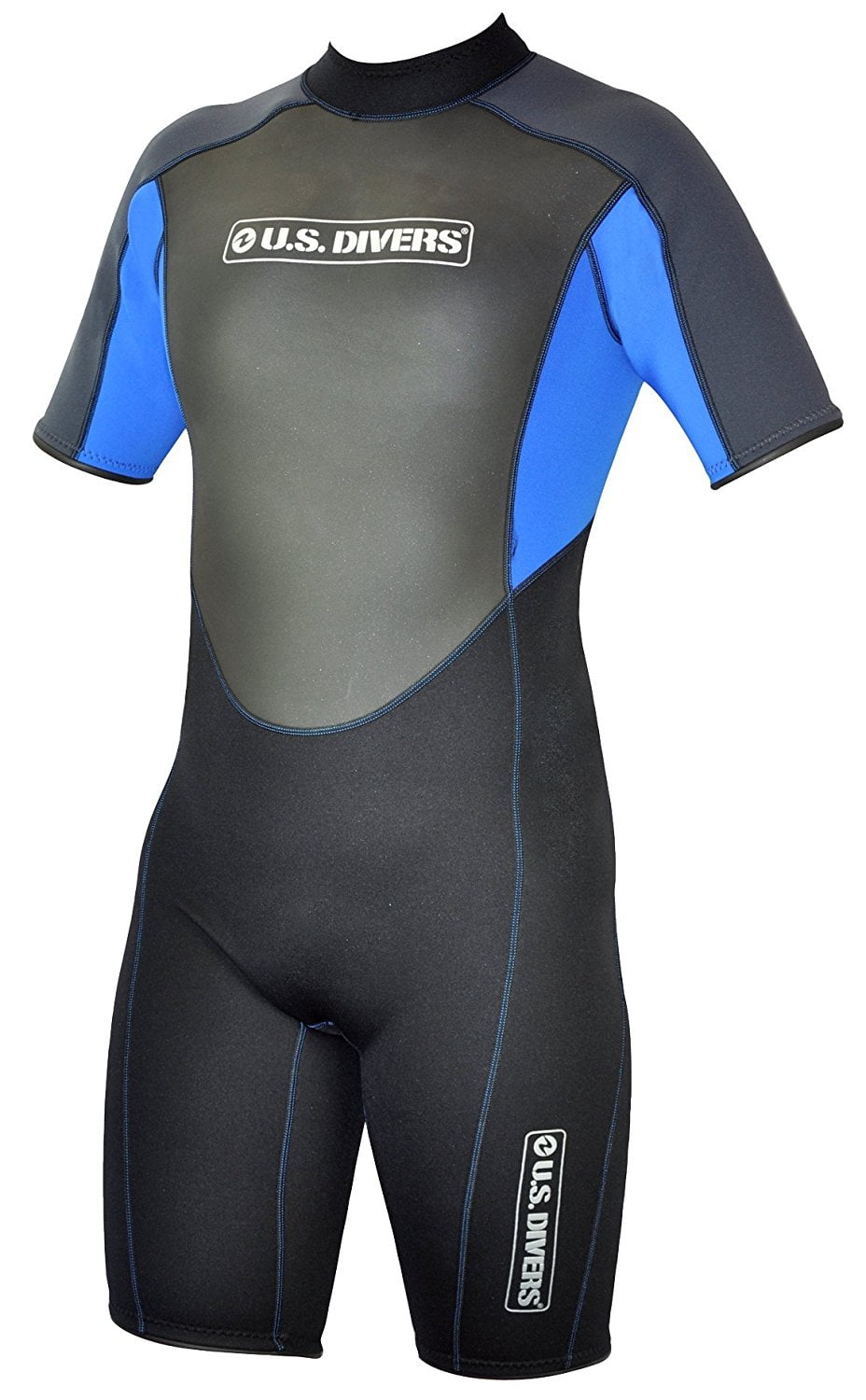 U.S.Divers Youth Shorty Wetsuit (Black/Blue, Medium)