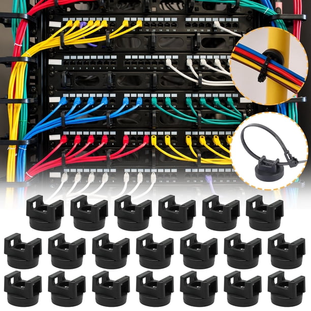 Kit de montaje de brida de cable magnético | Organizador de cable magnético de alta resistencia | Fuerza de tracción de 7.7 lb | Soportes de cable ajustables para dispositivos electrónicos de