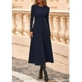 thumbnail image 3 of PRETTYGARDEN Women's Fall Long Sleeve Midi Dress Casual Elegant Ruffle Flowy A Line Swing Cocktail Party Dresse, 3 of 8