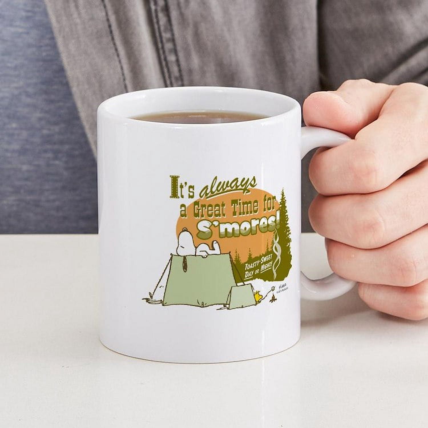 CafePress - Snoopy Smores Mugs - 11 oz Ceramic Mug - Novelty Coffee Tea Cup