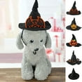 thumbnail image 2 of Pet Halloween Hat, Funny Cute Pumpkin Bat Pattern Adjustable Pointed Wizard Cap Costume Accessories for Dog Cat Party Cosplay, 2 of 8