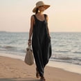 thumbnail image 5 of ClodeEU Women's Sleeveless Jumpsuit with Pockets,Casual Loose Fit Wide Leg Jumpsuit for Summer Black,Women's Plus XXL, 5 of 9