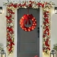 thumbnail image 5 of Boxwood Wreath For Front Door Year Round Large 24 Inch Indoor Outdoor Greenery Arrangement Solar Powe Christmas Wreath Letter for Front Door Bathroom Wreath Fall Pumpkin Wreath Battery Wreath, 5 of 6