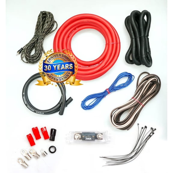 Complete 5000W 0 Gauge Car Amplifier Installation Wiring Kit Amp 0 Ga Blue