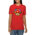 thumbnail image 3 of Big Size Happy Toad Mushroom Graphic Design Deluxe Jersey T-Shirt - Red 2XL, 3 of 4