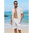 thumbnail image 7 of Youclos Short Sleeve Linen Shirts for Men Casual Button Down Hawaiian Shirt, 7 of 7