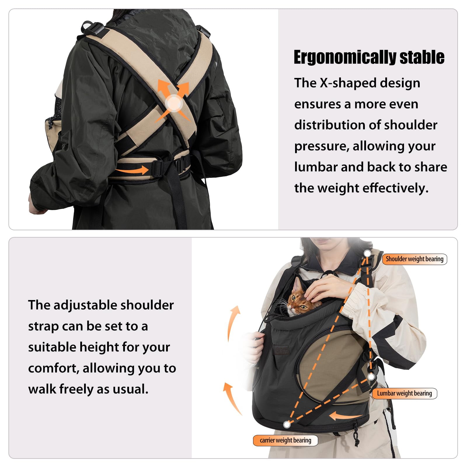 Breathable Adjustable Chest Carrier For Dogs Cats Secure Front-Facing Pet Backpack With Strap For Daily Adventures Outdoor Cats Backpack