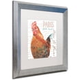 thumbnail image 2 of Trademark Fine Art "Dans la Ferme Rooster II" Canvas Art by Jennifer Redstreake White Matte, Silver Frame, 2 of 4