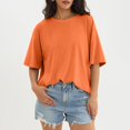 thumbnail image 4 of beishanbush Summer Sales Saving $10 Summer T Shirts Women's Oversized T-Shirt,Half Sleeve Boxy Neck Loose Overcut Shoulders Casual Under $10, 4 of 8