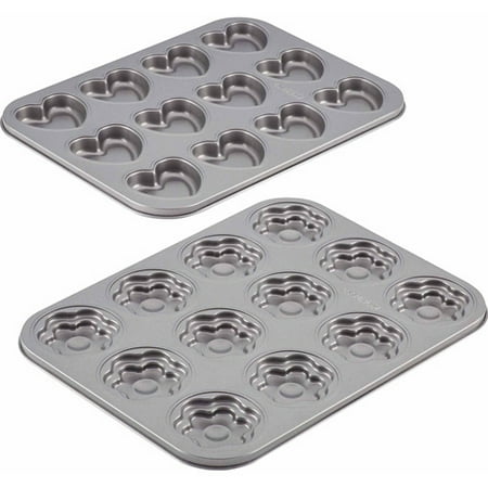 UPC 051153552526 product image for Cake Boss Specialty Bakeware 2-Piece Heart and Flower Molded Cookie Pan Set | upcitemdb.com