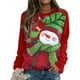 thumbnail image 5 of Camisas navideñas para mujer, sudadera ligera con cuello redondo de manga larga estampada, camisetas cómodas gráficas Pompotops gfhjh14617, 5 of 7