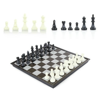  Amerous Chess Set, 12x12 Folding Wooden Standard Travel  International Chess Board Game Set with Magnetic Crafted Pieces For 2  Players : Toys & Games