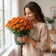 thumbnail image 6 of 21 Artificial Chrysanthemums 10 Pieces, Faux Mum Flowers for Wedding Centerpiece, Home Decoration for Dining Table, Realistic Silk Chrysanthemum Bulk Set, 6 of 7