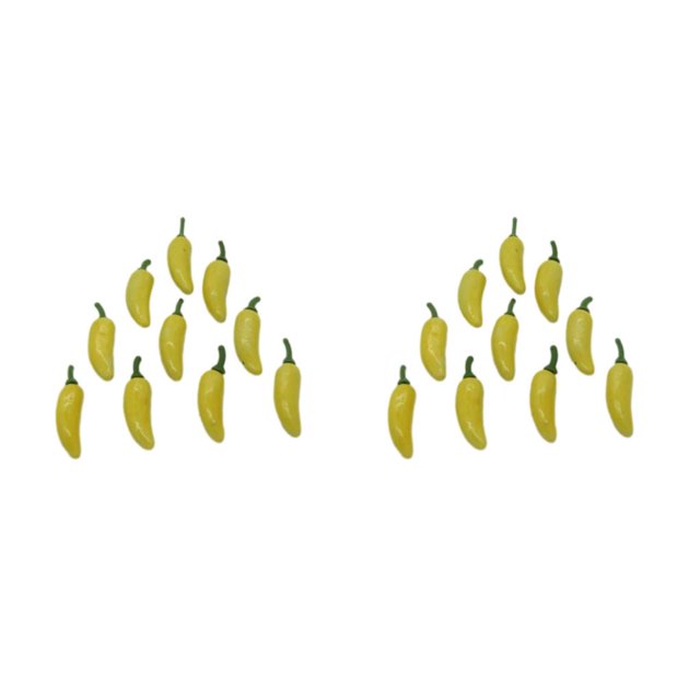 Billuyoard 50 Uds. Accesorios de simulación de frutas falsas suministros de enseñanza decoración realista modelos de pimienta accesorios de Amarillo 2piezas