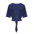 thumbnail image 4 of Women's Ruffle Chiffon Shrug Short Sleeve Open Front Tie Front Sheer Bolero Cardigan for Evening Dress, 4 of 6