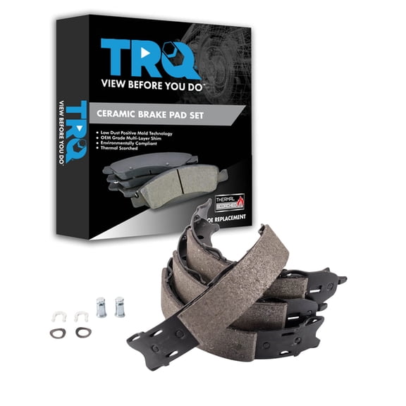 TRQ Rear Parking Brake Shoe Set Fits Select 2017-2018 Subaru Crosstrek 2014-2018 Forester 2012-2018 Impreza 2013-2015 XV Crosstrek