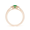 thumbnail image 2 of ANGARA Natural Tapered Shank Emerald Solitaire Ring with Diamond Accents in 14K Rose Gold for Women (Size-7x5mm) | May Birthstone, Birthday, Anniversary, Jewelry Gift for Women | Natural Emerald Ring, 2 of 9