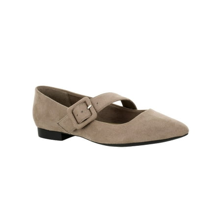 

BELLA VITA Womens Beige Mary Jane Padded Asymmetrical Virginia Pointed Toe Block Heel Buckle Flats Shoes 10 M