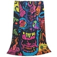 thumbnail image 2 of Fotbe Neon Graffiti Urban Art Manta de Franela Acolchonada con Estampado, Súper Suave y Esponjosa, Extra Grande para Sofá, Cama, Uso Todo el Año-80"x60", 2 of 7