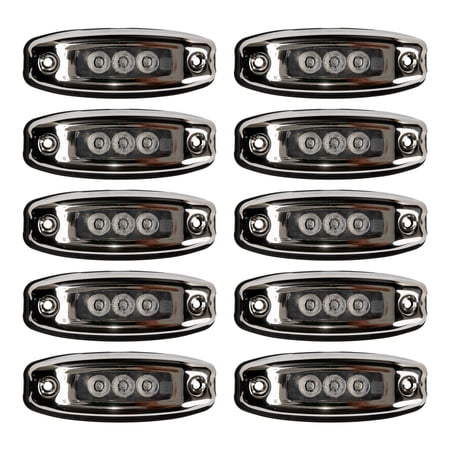 The Trailer Parts Outlet - Marine 3 LED Blue Underwater Dragon Light - Stainless Cover Case (10)