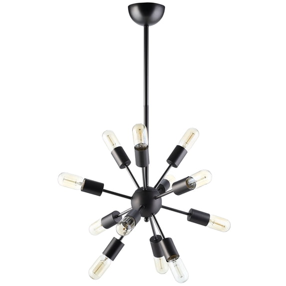 Modern Urban Contemporary Metal Chandelier, Black Steel