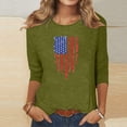 thumbnail image 3 of Blusas para Mujeres Casual 3/4 Manga Cuello Redondo Impreso Suelto, Mujer 3/4 Manga Tops Y Blusas para Diario, 3 of 4