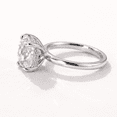 thumbnail image 3 of Jewelerix Cushion Cut Solitaire Engagement Ring in Vermeil White Gold Finish, 4-Prong Setting with Moissanite Hidden Halo Ring, Proposal Ring for Her, 3 of 4