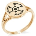 thumbnail image 1 of Stainless Steel Barbed Wire Radioactive Minimalist Oval Top Polished Statement Signet Ring, 1 of 1