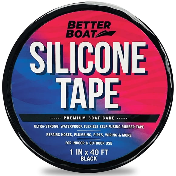 Rubber Tape Silicone Tape Self Fusing Rubber Grip Tape 1" x 40FT Black Silicone Repair Pipe Tape Electrical Radiator Hose Coax Plumbers Water Seal Stretch