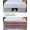 thumbnail image 7 of Red Black Bed Skirt White Stripe Bed Skirts King Size 16 Inch Drop, Wrap Around Dust Ruffle&nbsp;Bedskirt with Adjustable Elastic Belt for Queen Size Beds, 7 of 7