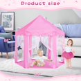 thumbnail image 6 of Princess Tent Girls Large Playhouse Kids Castle Play Tent with Star Lights Toy for Children Indoor and Outdoor Games, 55'' x 53'' (DxH) (Pink Princess Tent with Play Mat), 6 of 6