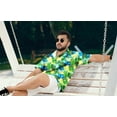 thumbnail image 5 of LA LEELA Mens Hawaiian Shirts Short Sleeve Button Down Shirt Men's Tropical Shirts Casual Holiday Summer Party Caribbean Shirts for Men Funny XL Green, Leaves, 5 of 5
