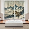 thumbnail image 2 of Ambesonne Leopard Kitchen Curtains, Boho Mountains and Wild Cat, 55"x39", Cadet Blue and Sand Brown, 2 of 3