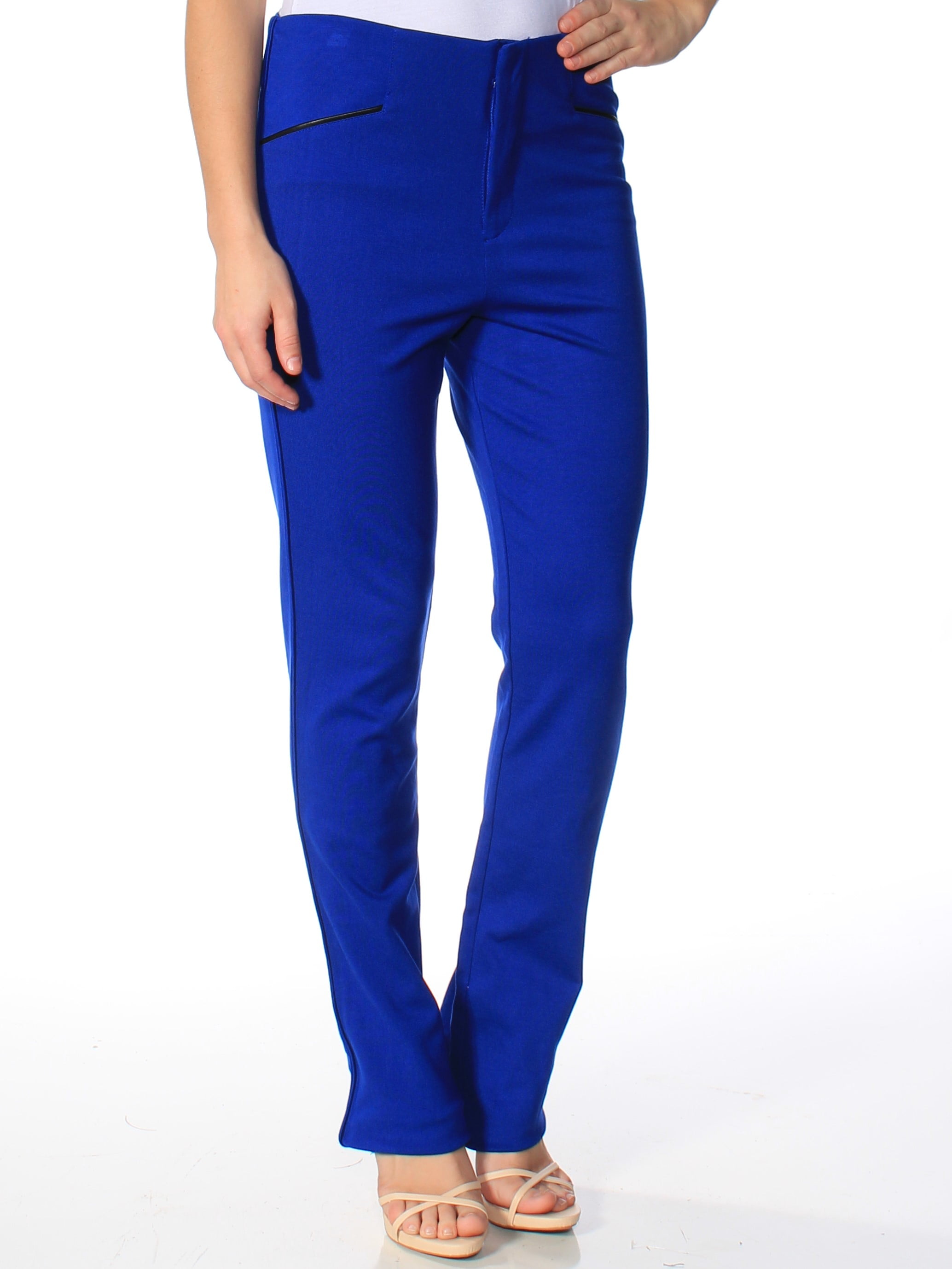 faux leather trim pants