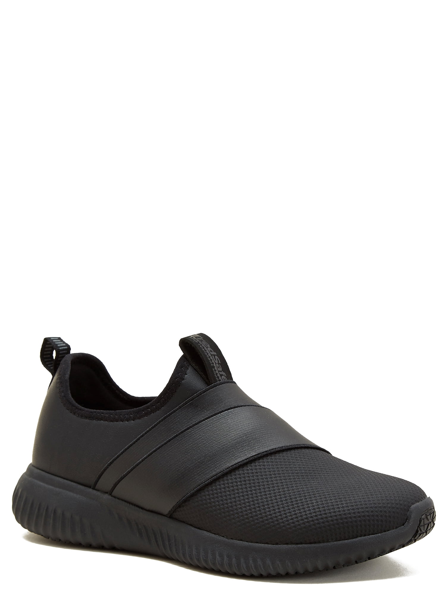 black leather slip on tennis shoes