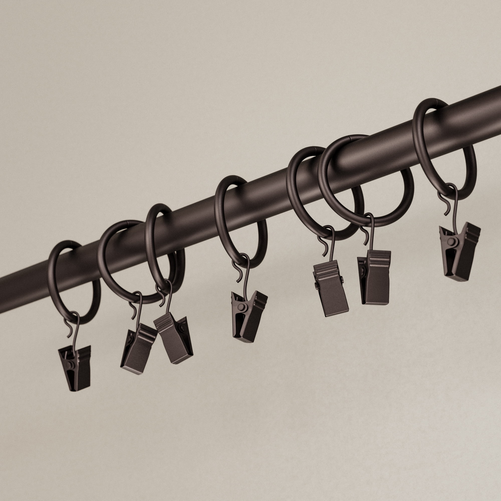 Mainstays 1" Bronze Curtain Clip Rings (7 Pack)