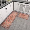thumbnail image 3 of Kitchen Rugs and Mats Non Skid Washable Bohemian Pink Purple Ethnic Vintage Pattern Carpet Kitchen Mat and Rug Set,Floor Cushion Waterproof Rug,Rubber Backed Area Rugs for Kitchen Laundry, 3 of 7