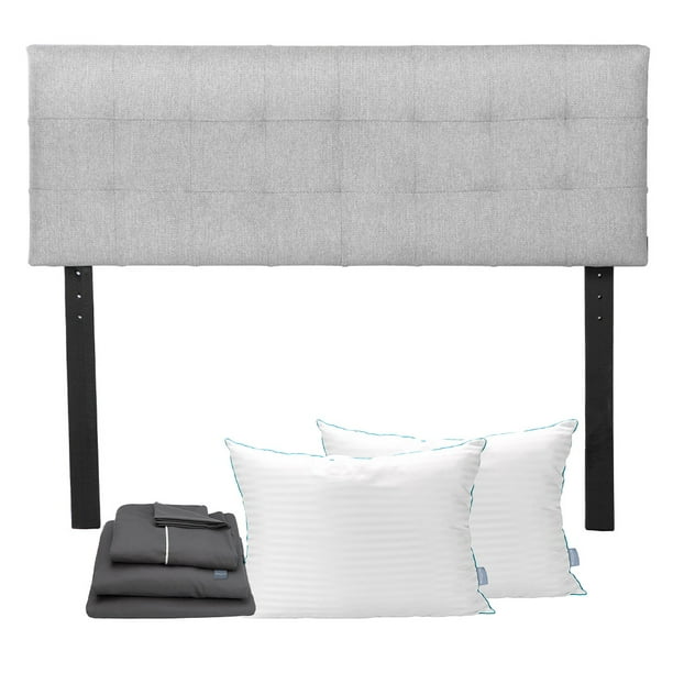 Cabecera King Size Catania Gris+Almohada Royal Twin+Sabanas Royal