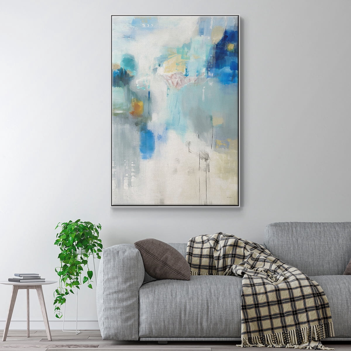 Celeste Motion I Framed Premium Gallery Wrapped Canvas - Ready to Hang - 17 x 25 - White Floating Frame