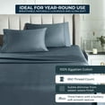 thumbnail image 3 of BNM Egyptian Cotton 850 Thread Count Pillowcase Set of 2, King, Dark Blue, 3 of 4