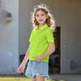thumbnail image 7 of Polo Uniform Shirts for 7-8 Years Boys And Gils School Short Sleeve Top Casual Button Tshirts 2026 New with Collar Golf Polo Shirts Comfy Clothing ,Fluorescent Green, 7 of 7