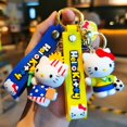 thumbnail image 2 of Sanrio Hello Kitty llavero lindo dibujos animados KT gato coche llavero moda mochila colgante adornos accesorios joyería regalo de vacaciones xuanjing  unisex, 2 of 2