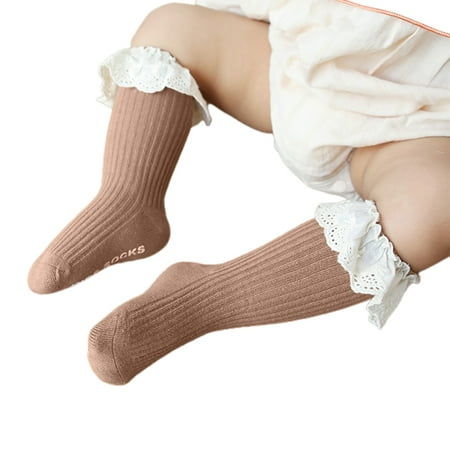 Baby Dressy Lace Socks, Medium Tube Boneless Glue Non-slip Floor ...