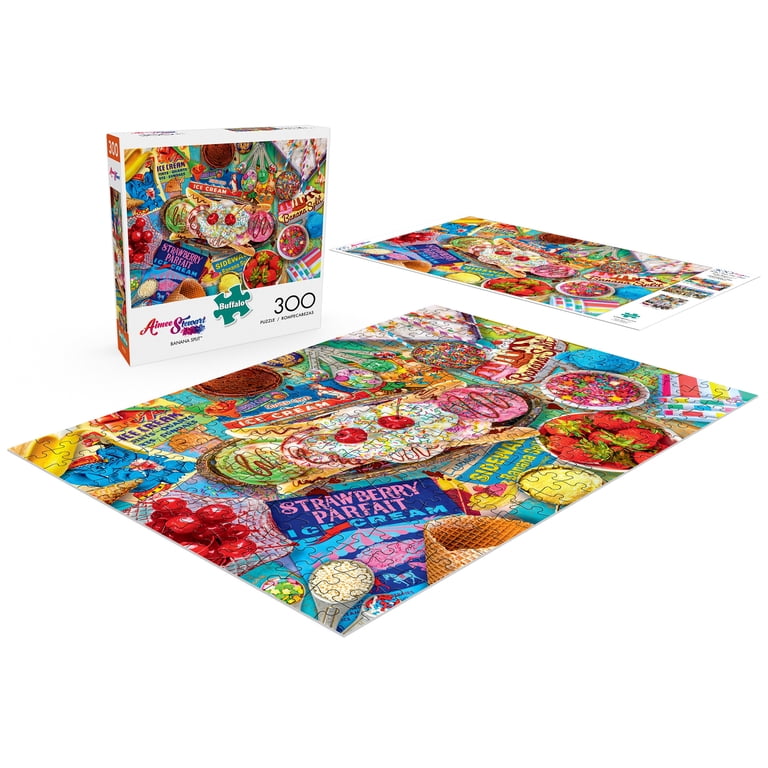 さえら♡ヒスクローネ♡豪華♡くまさん付き♡フリル ♡レース♡ バスケット♡ Buffalo Games Banana Split Jigsaw Puzzle - Ice Cream Art - Walmart.com