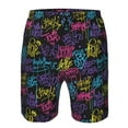 thumbnail image 3 of Pofeuu Graffiti Art Prin Men's Swim Trunks Quick Dry Bathing Suit Swimming Board Shorts Mesh Lining Beach Swimwear-XX-Large, 3 of 6