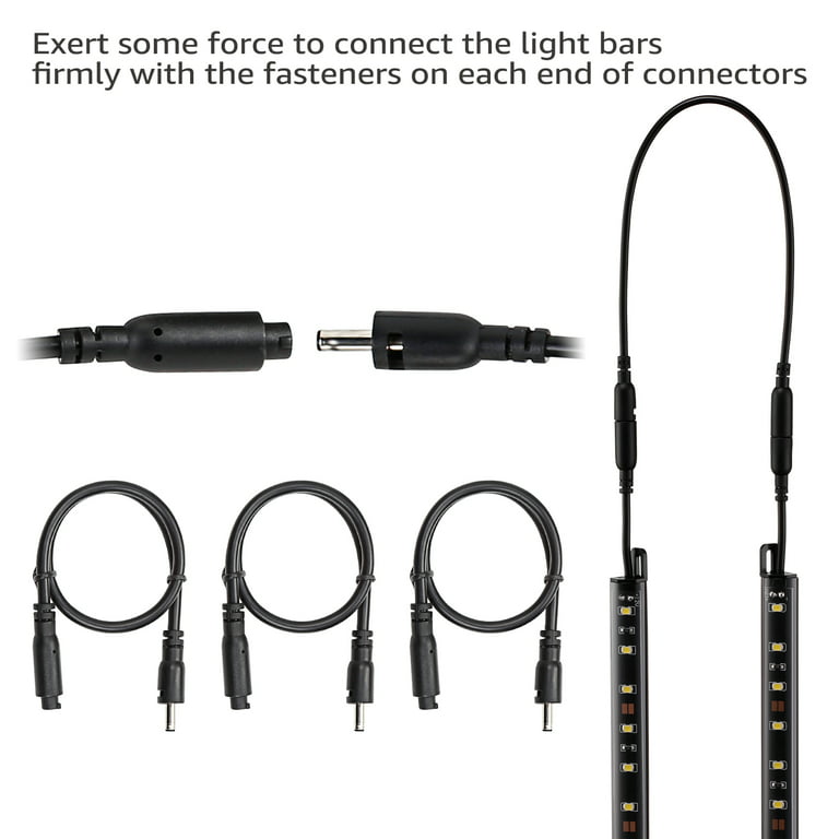 TORCHSTAR LED Safe Lighting Kit for Under Cabinet, Gun Safe, Shelf,  Showcas, (4) 12 Inch Linkable Light Bars + Rocker Switch + UL Adapter,  5000K