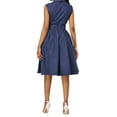 thumbnail image 3 of FASHIONWT Women Elegant Knee Length V-Neck Sleeveless Big Swing Wrap Dress, 3 of 4