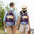 thumbnail image 4 of Yiaed Colorful Cloud Sleeping Cat Print Print Laptop Backpack Travel Canvas Backpack Vintage Aesthetic Backpack for School Knapsack Backpack Backpack for School-Small, 4 of 5
